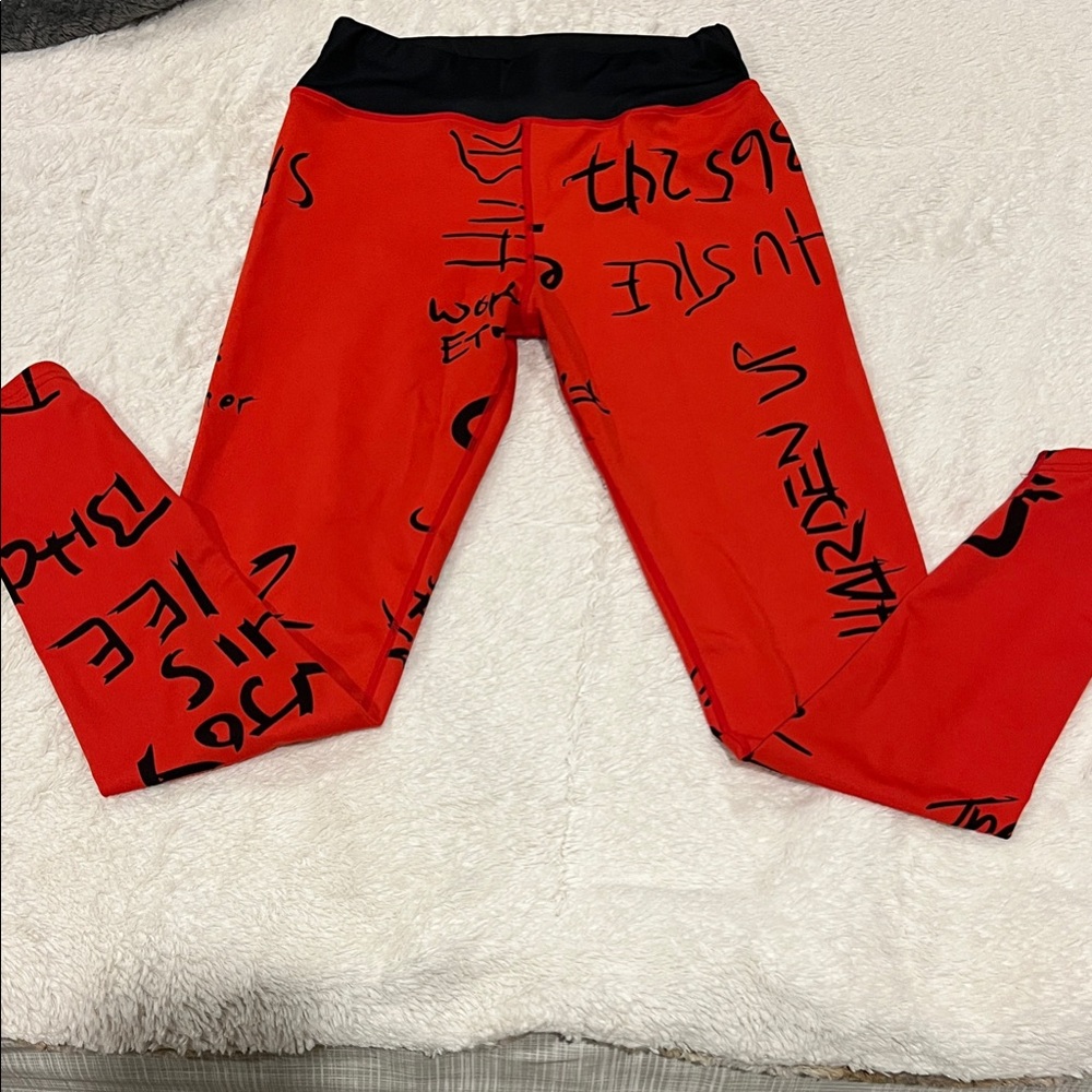 Vibrant HTFU Red Graphic Leggings